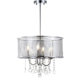 Avah Metal/Crystal Adjustable LED Drop Chandelier - JONATHAN Y