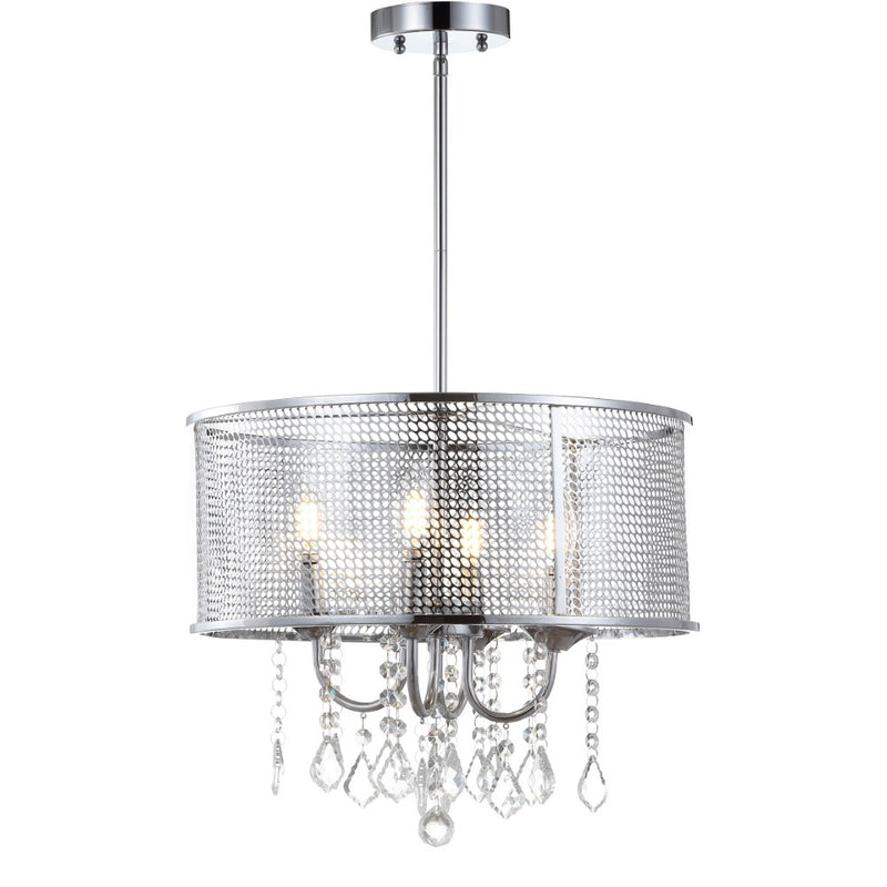 Avah Metal/Crystal Adjustable LED Drop Chandelier - JONATHAN Y
