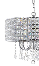 Reese 17" Metal/Crystal Adjustable LED Drop Chandelier - JONATHAN Y