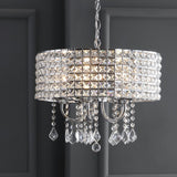 Reese 17" Metal/Crystal Adjustable LED Drop Chandelier - JONATHAN Y
