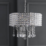 Reese 17" Metal/Crystal Adjustable LED Drop Chandelier - JONATHAN Y