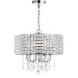 Reese 17" Metal/Crystal Adjustable LED Drop Chandelier - JONATHAN Y