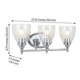 Marais Metal/Glass LED Vanity Chrome / 3 Sockets – DIM