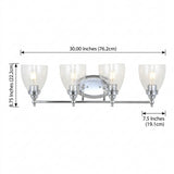 Marais Metal/Glass LED Vanity Chrome / 4 Sockets – DIM