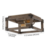 Magnolia 11.5" Iron Rustic Farmhouse LED Flush Mount - JONATHAN Y