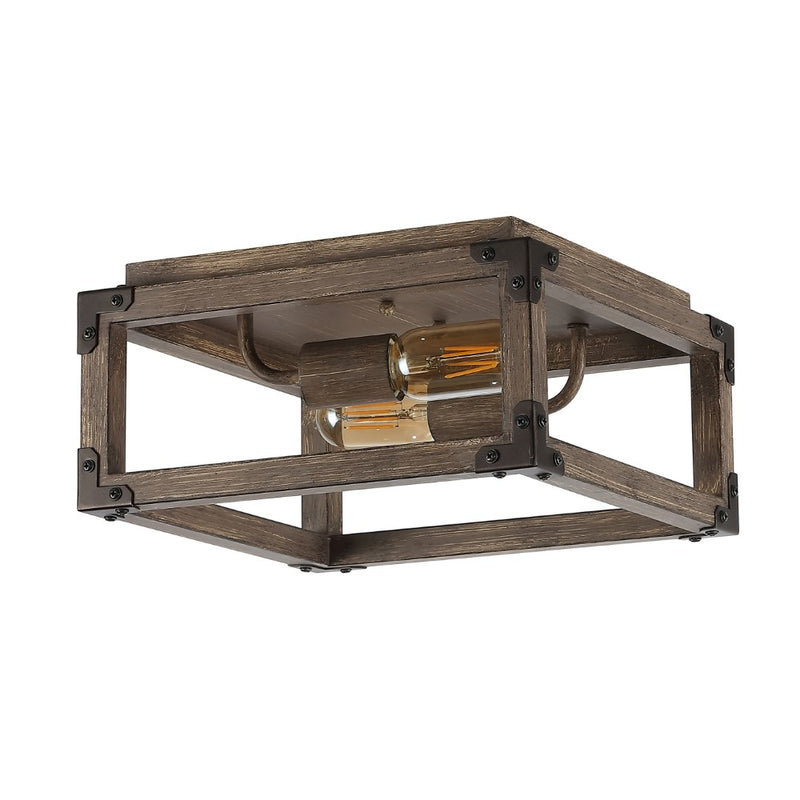 Magnolia 11.5" Iron Rustic Farmhouse LED Flush Mount - JONATHAN Y