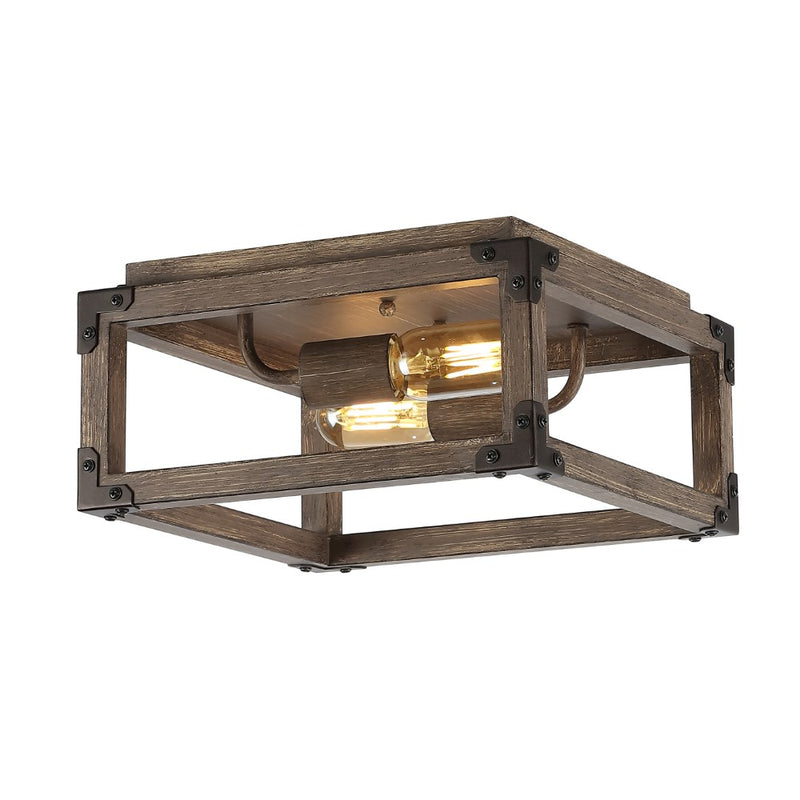 Magnolia 11.5" Iron Rustic Farmhouse LED Flush Mount - JONATHAN Y