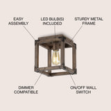 Magnolia 8" Iron Rustic Farmhouse LED Flush Mount - JONATHAN Y