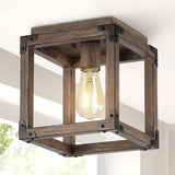 Magnolia 8" Iron Rustic Farmhouse LED Flush Mount - JONATHAN Y