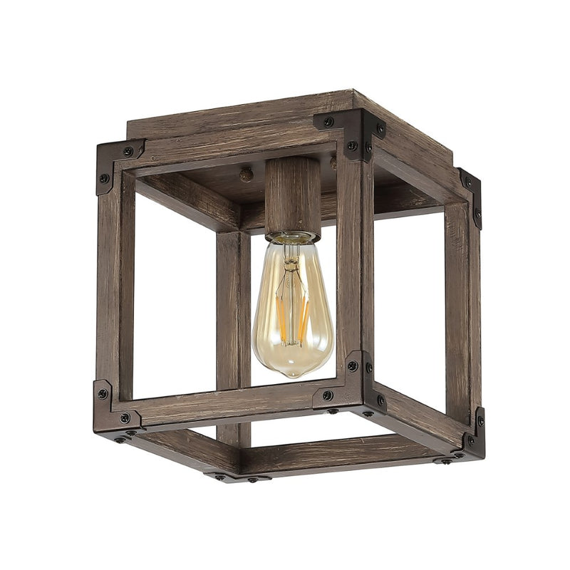 Magnolia 8" Iron Rustic Farmhouse LED Flush Mount - JONATHAN Y