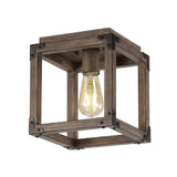 Magnolia 8" Iron Rustic Farmhouse LED Flush Mount - JONATHAN Y