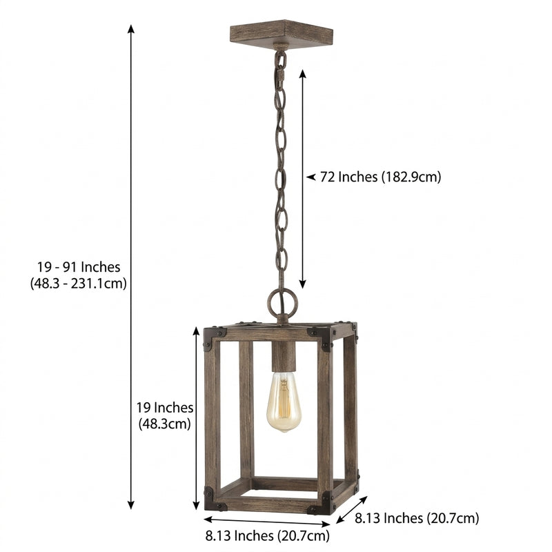 Magnolia 8.13" Adjustable Iron Rustic Farmhouse LED Pendant Brown / 8.13" – DIM