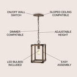Magnolia 8.13" Adjustable Iron Rustic Farmhouse LED Pendant - JONATHAN Y