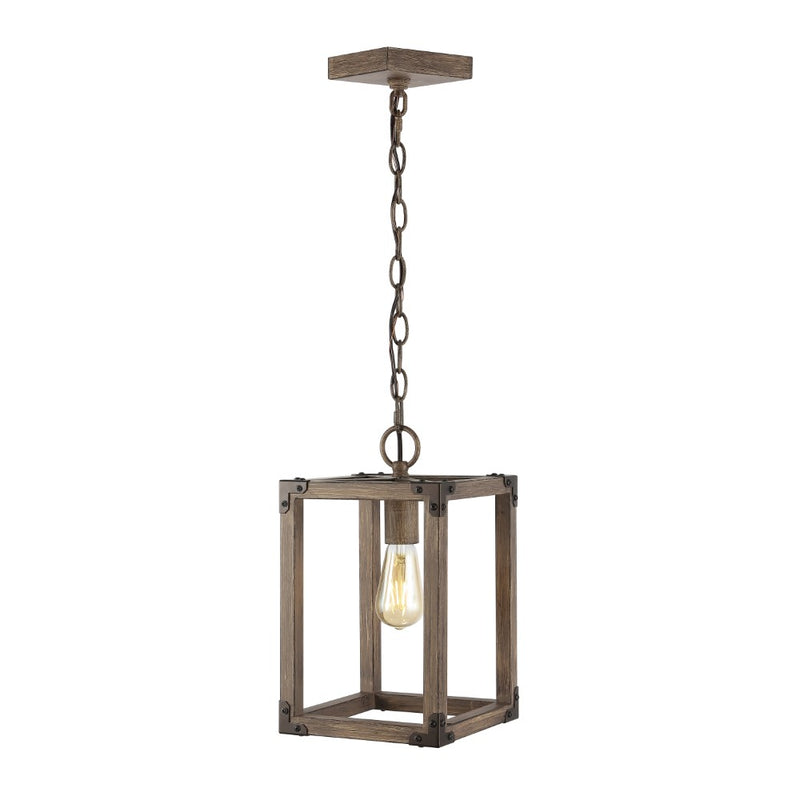 Magnolia 8.13" Adjustable Iron Rustic Farmhouse LED Pendant - JONATHAN Y