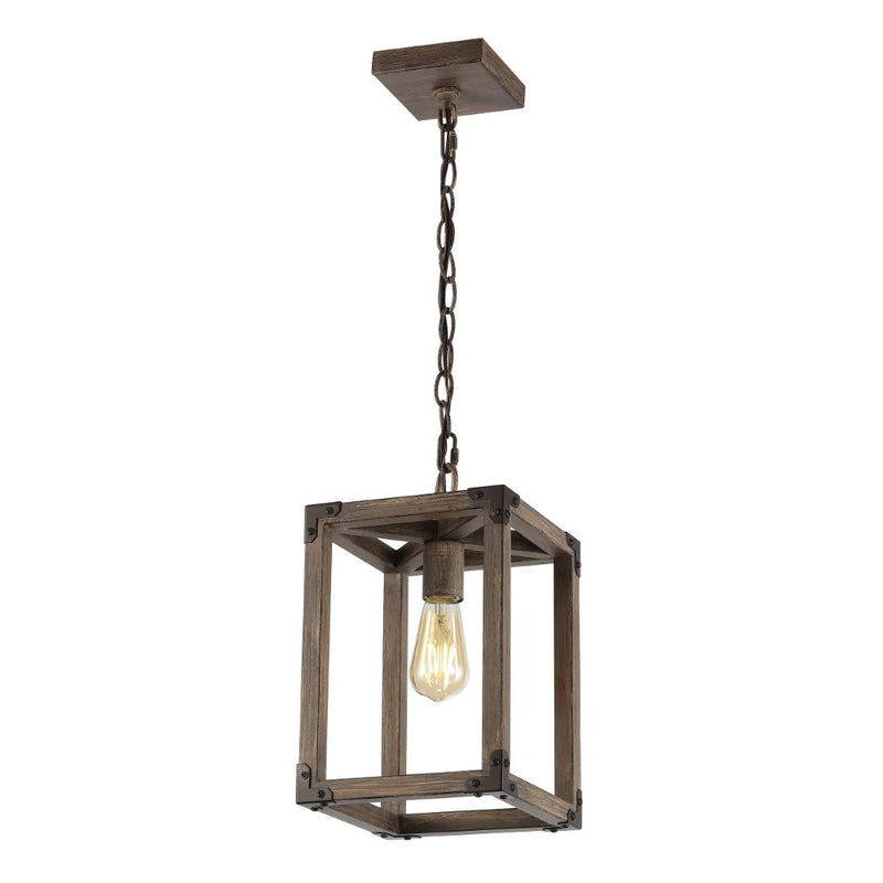 Magnolia 8.13" Adjustable Iron Rustic Farmhouse LED Pendant - JONATHAN Y