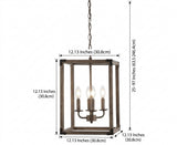 Magnolia Adjustable Iron Rustic Farmhouse LED Pendant Brown / 4 Sockets – DIM