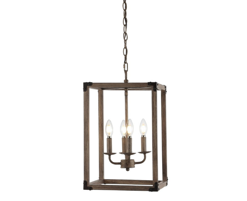 Magnolia Adjustable Iron Rustic Farmhouse LED Pendant - JONATHAN Y