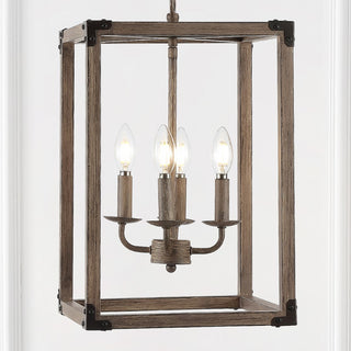 Magnolia Adjustable Iron Rustic Farmhouse LED Pendant - JONATHAN Y