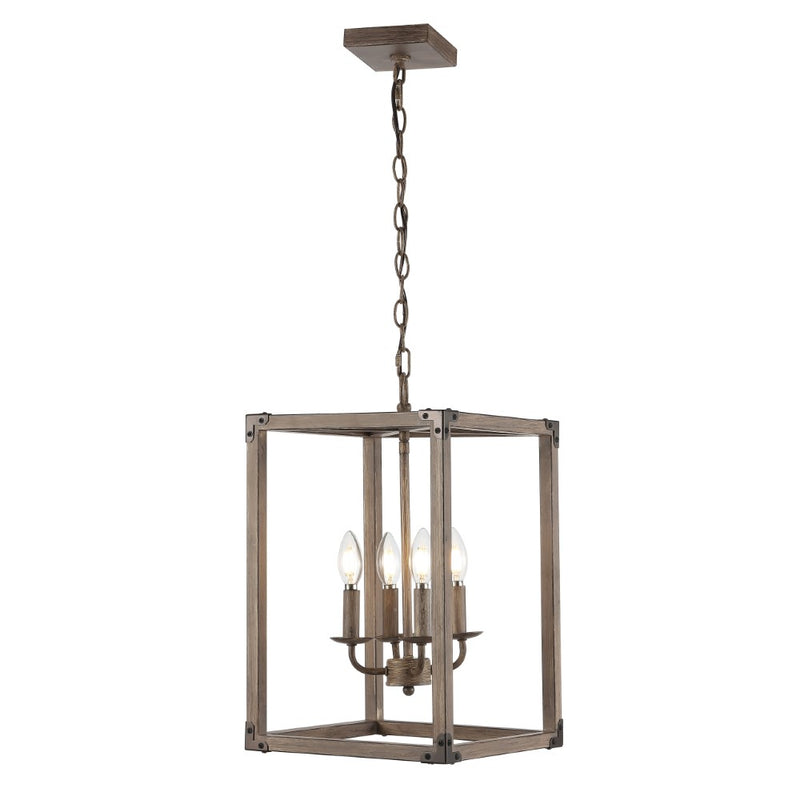 Magnolia Adjustable Iron Rustic Farmhouse LED Pendant - JONATHAN Y