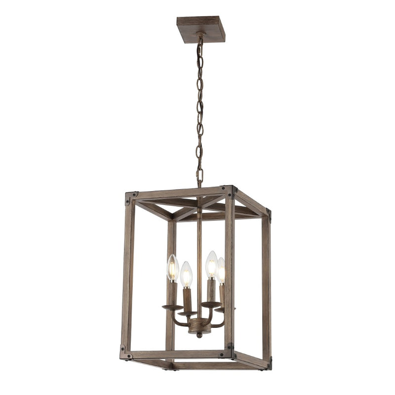 Magnolia Adjustable Iron Rustic Farmhouse LED Pendant - JONATHAN Y