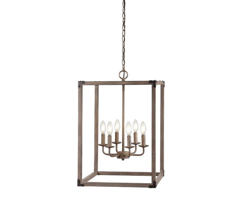 Magnolia Adjustable Iron Rustic Farmhouse LED Pendant - JONATHAN Y
