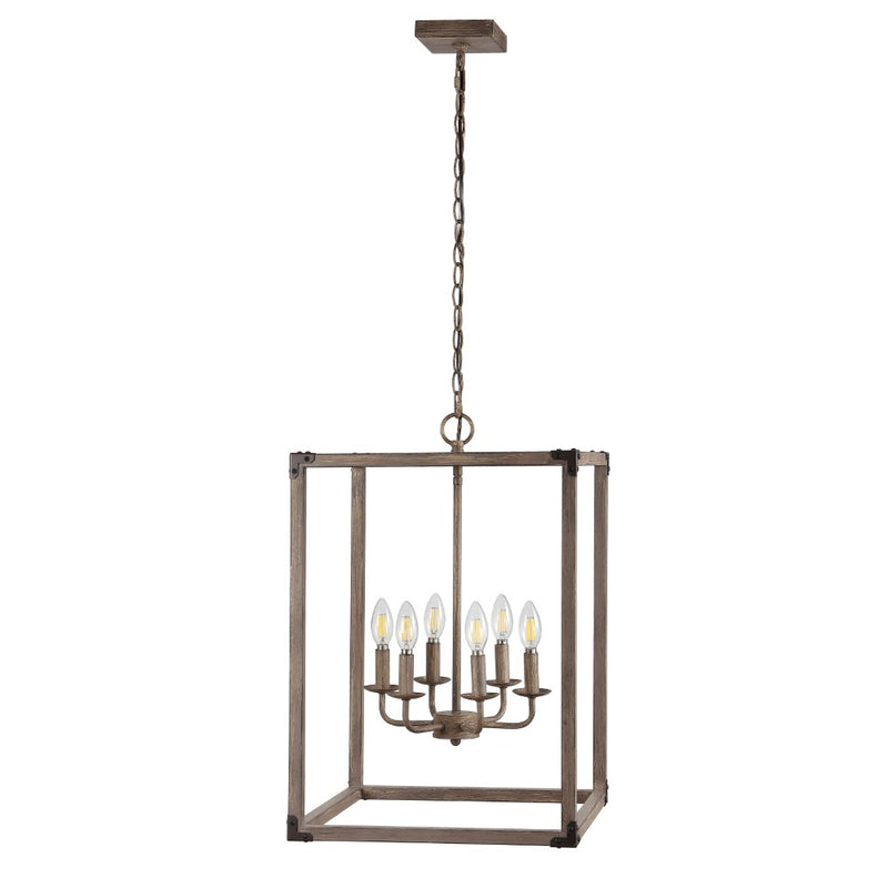 Magnolia Adjustable Iron Rustic Farmhouse LED Pendant - JONATHAN Y