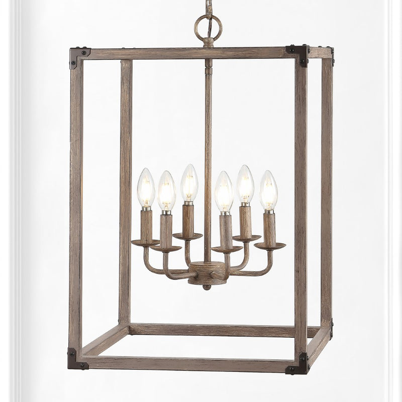 Magnolia Adjustable Iron Rustic Farmhouse LED Pendant - JONATHAN Y