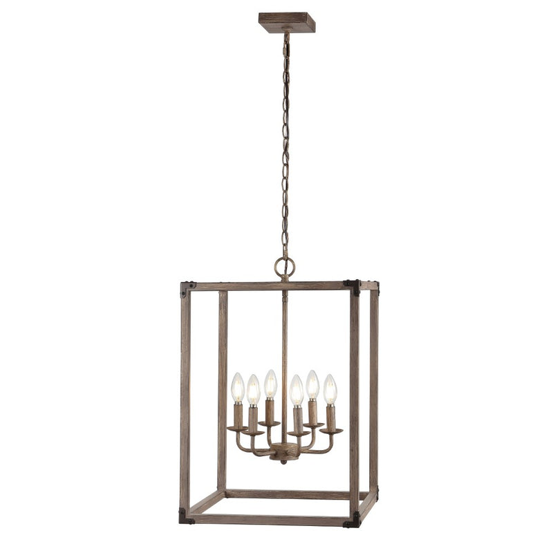 Magnolia Adjustable Iron Rustic Farmhouse LED Pendant - JONATHAN Y