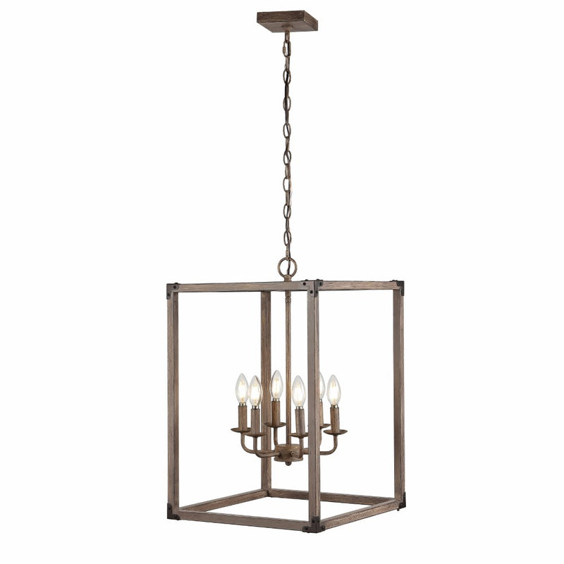 Magnolia Adjustable Iron Rustic Farmhouse LED Pendant - JONATHAN Y