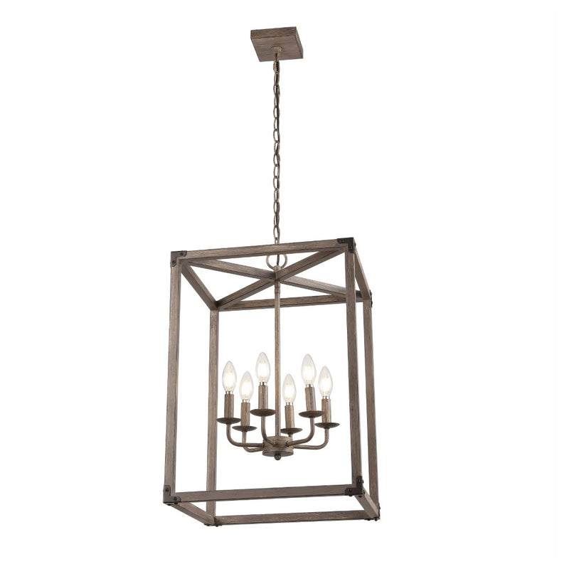 Magnolia Adjustable Iron Rustic Farmhouse LED Pendant - JONATHAN Y