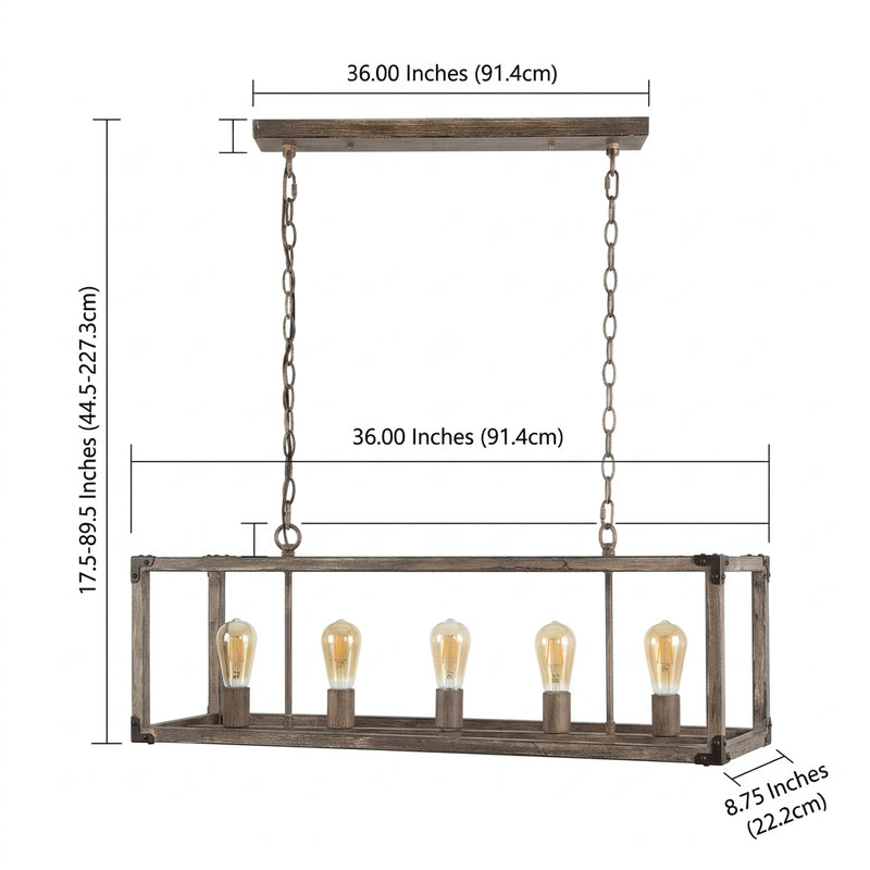 Magnolia 8.13" Adjustable Iron Rustic Farmhouse LED Pendant Brown / 36" – DIM