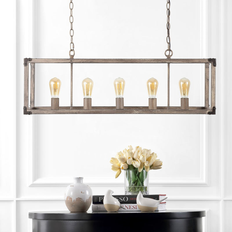 Magnolia 8.13" Adjustable Iron Rustic Farmhouse LED Pendant - JONATHAN Y