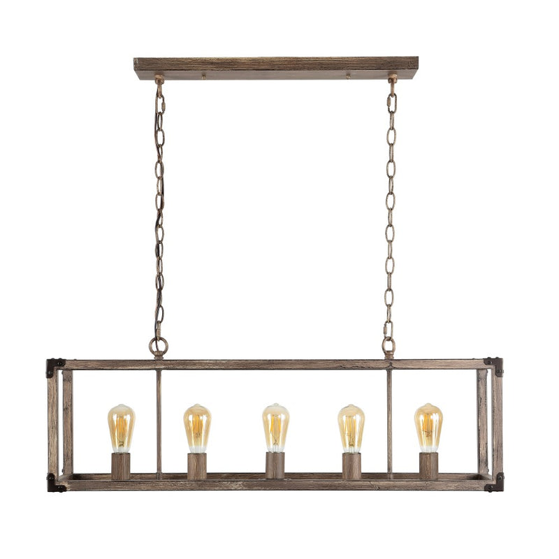 Magnolia 8.13" Adjustable Iron Rustic Farmhouse LED Pendant - JONATHAN Y