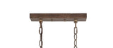 Zeniba  36" Linear Adjustable Iron/Seeded Glass Rustic Farmhouse LED Pendant - JONATHAN Y