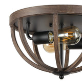 Darlene 13" Iron Rustic Farmhouse LED Flush Mount - JONATHAN Y