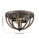 Darlene 13" Iron Rustic Farmhouse LED Flush Mount - JONATHAN Y