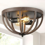 Darlene 13" Iron Rustic Farmhouse LED Flush Mount - JONATHAN Y
