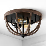 Darlene 13" Iron Rustic Farmhouse LED Flush Mount - JONATHAN Y