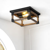 Cheshire 13" Iron Rustic Farmhouse LED Flush Mount - JONATHAN Y