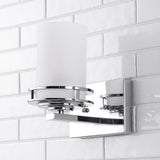 Fairfax Metal/Frosted Glass Contemporary Glam LED Vanity Light - JONATHAN Y