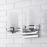 Fairfax Metal/Frosted Glass Contemporary Glam LED Vanity Light - JONATHAN Y