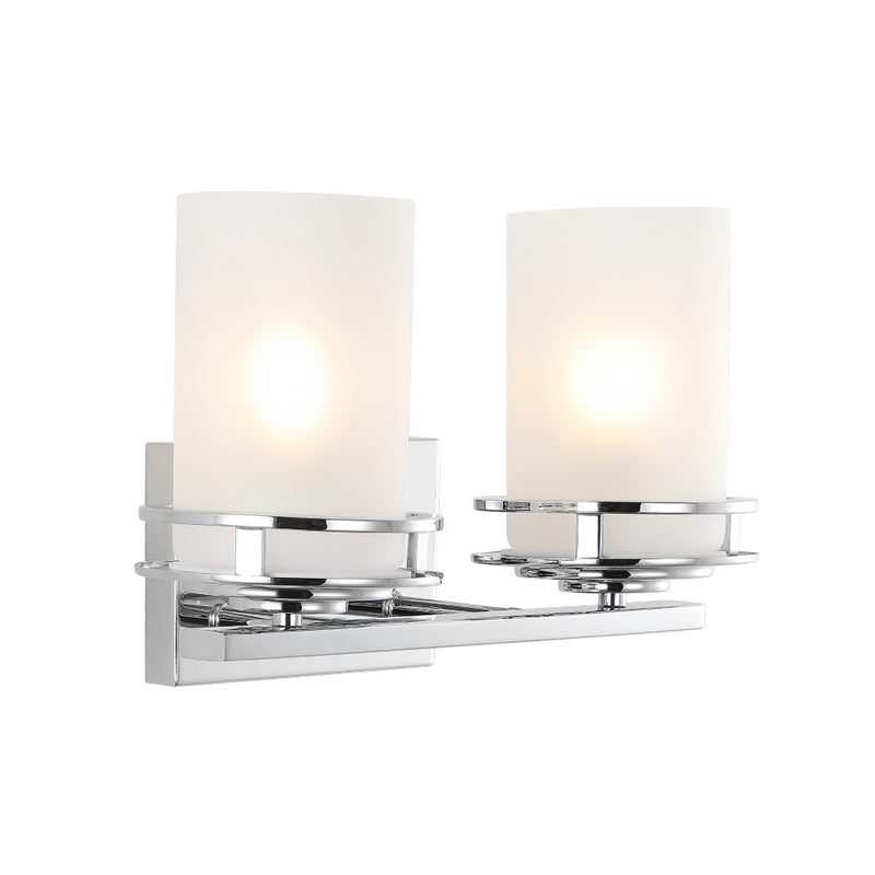 Fairfax Metal/Frosted Glass Contemporary Glam LED Vanity Light - JONATHAN Y