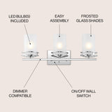 Fairfax Metal/Frosted Glass Contemporary Glam LED Vanity Light