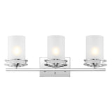 Fairfax Metal/Frosted Glass Contemporary Glam LED Vanity Light - JONATHAN Y