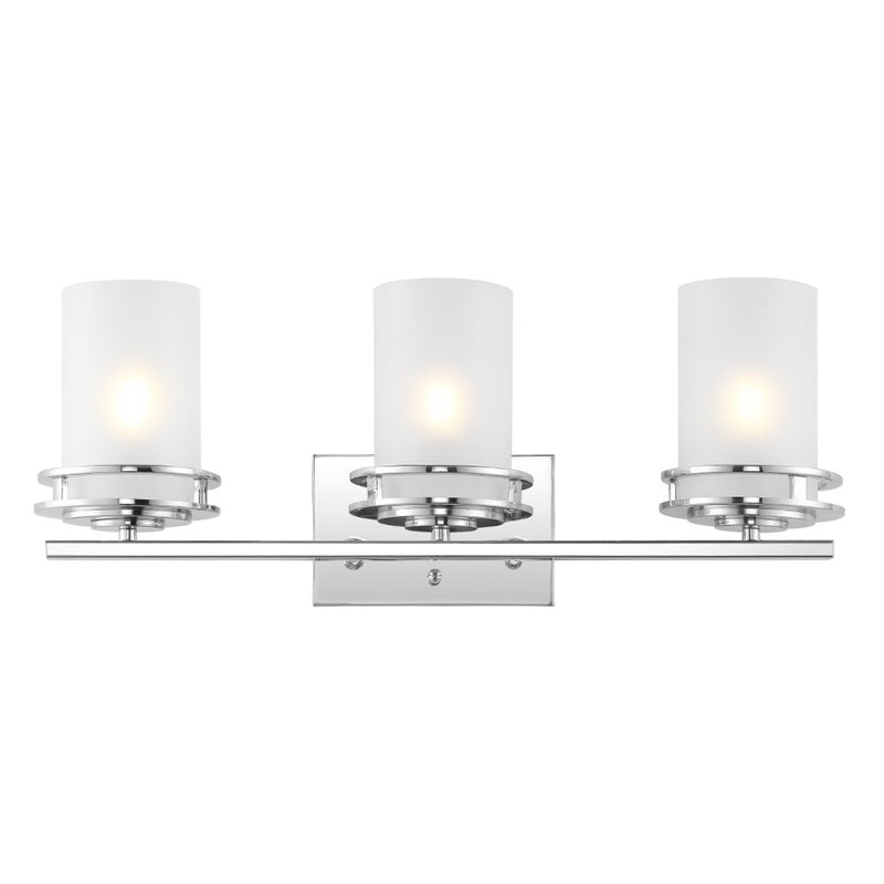 Fairfax Metal/Frosted Glass Contemporary Glam LED Vanity Light - JONATHAN Y