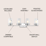 Fairfax Metal/Frosted Glass Contemporary Glam LED Vanity Light