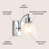 Beverly Metal/Glass Contemporary Modern LED Vanity Light - JONATHAN Y