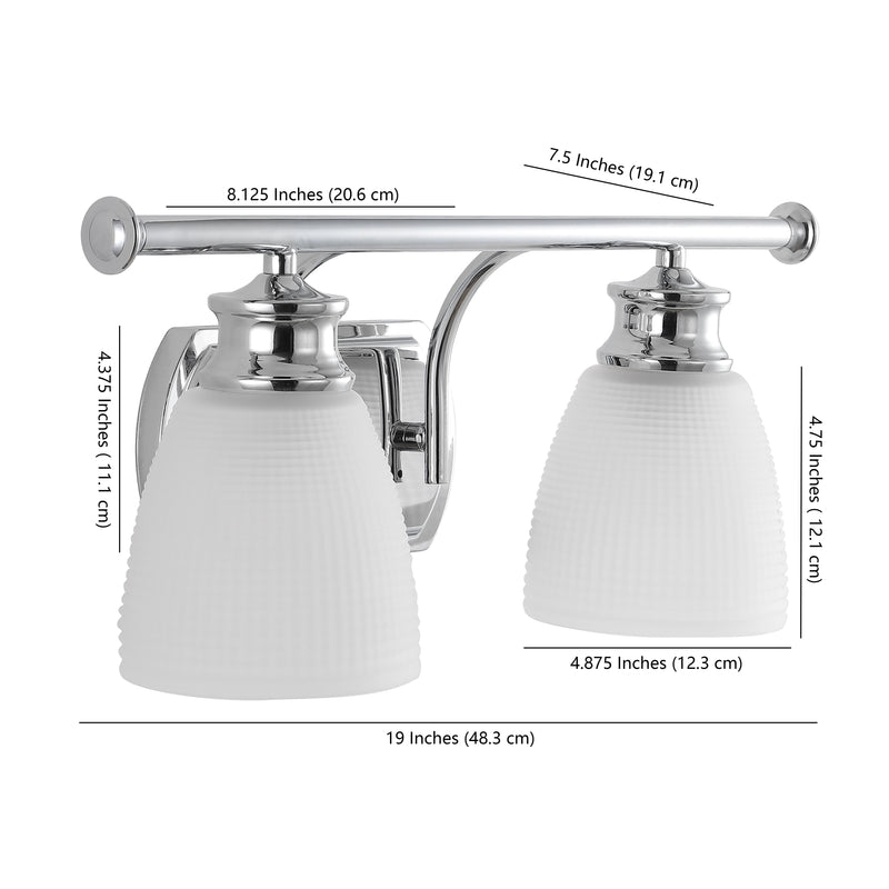 Beverly Metal/Glass Contemporary Modern LED Vanity Light - JONATHAN Y