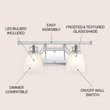 Beverly Metal/Glass Contemporary Modern LED Vanity Light