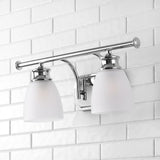Beverly Metal/Glass Contemporary Modern LED Vanity Light - JONATHAN Y